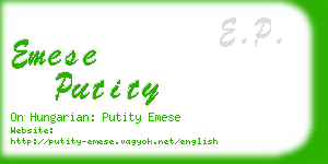 emese putity business card